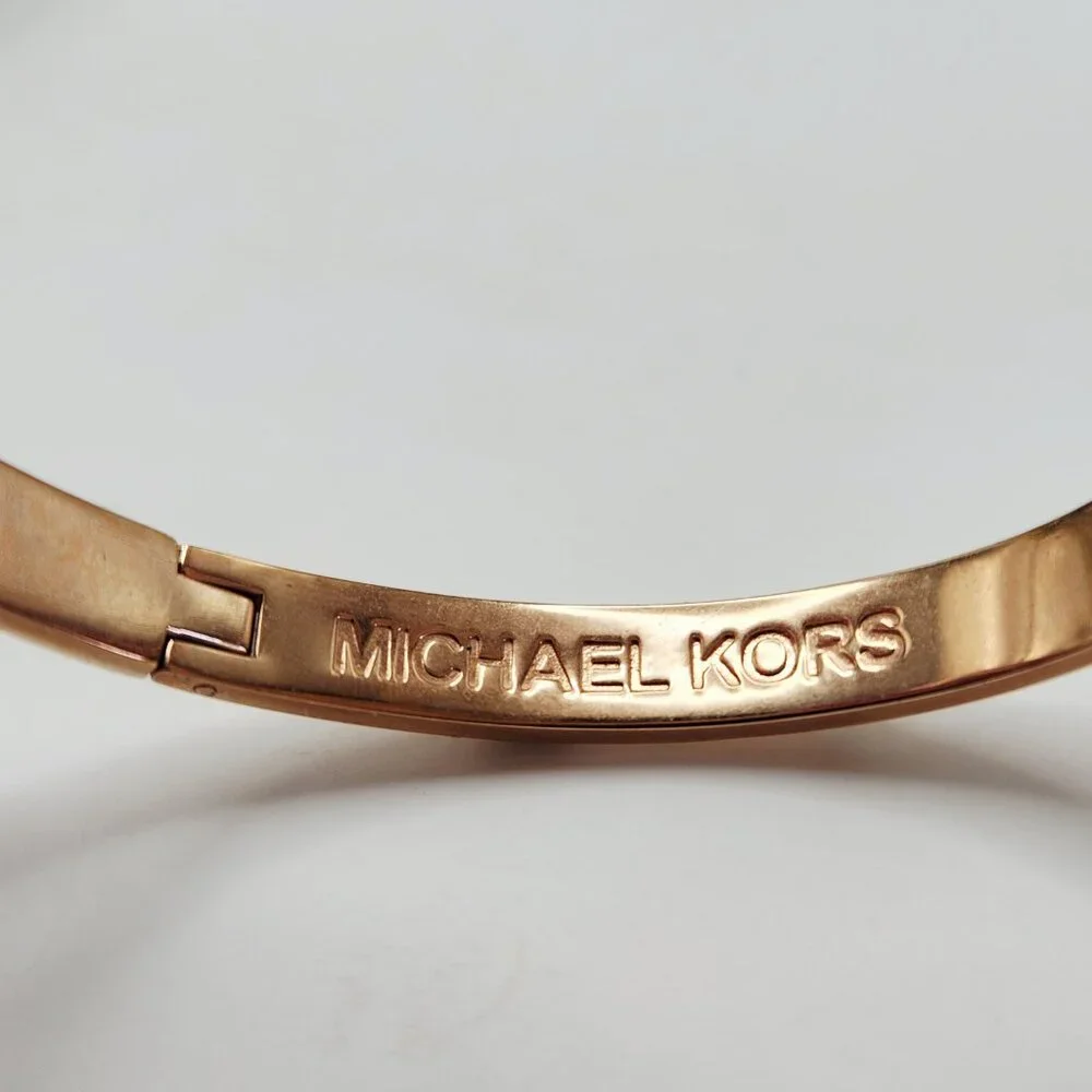 Michael Kors Astor Rose Gold Belt Buckle Studded Bracelet